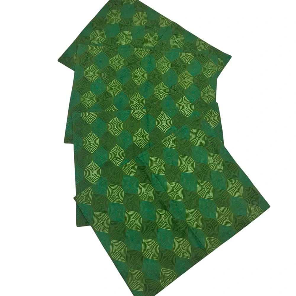 Crate&Barrel Messina Green Geometric Pattern Placemats